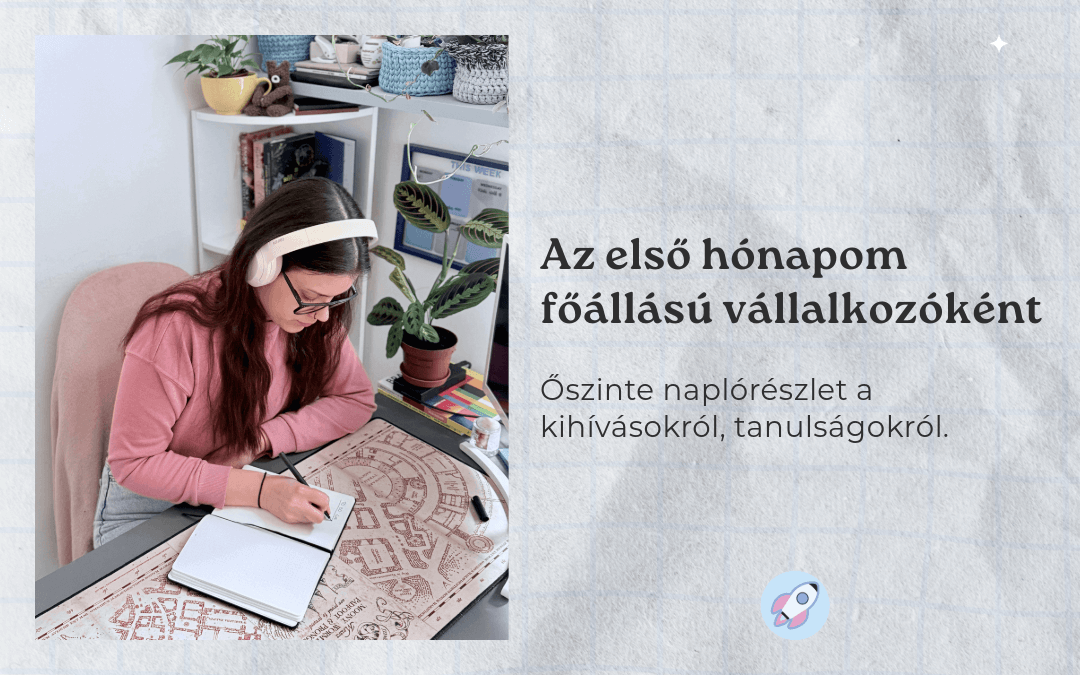 A cikk az első hónap vállalkozóként szerzett személyes tapasztalatokat mutatja be – a vállalkozói élet kihívásairól és tanulságairól szóló őszinte írás illusztrációja.